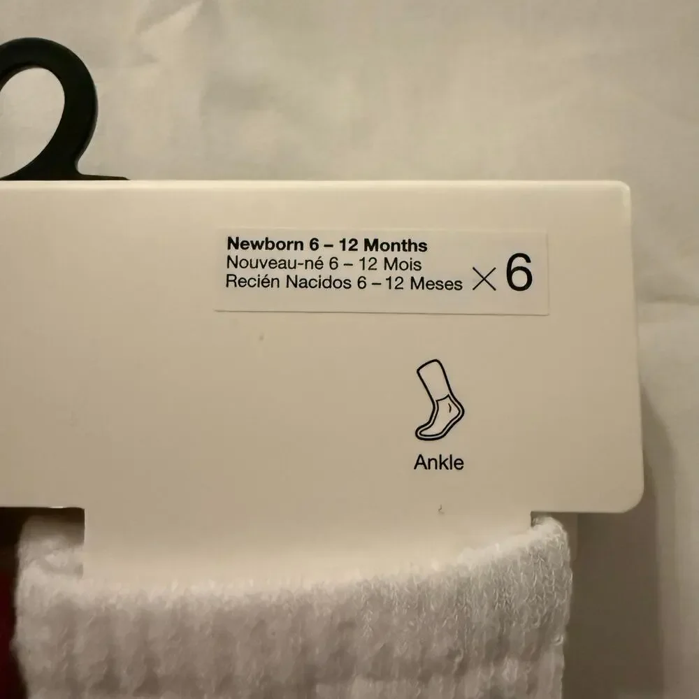 Nike Baby 6 Pk Multicolor Ankle Cotton Cushion Swoosh Logo Sock Set Sz 6-12 MO